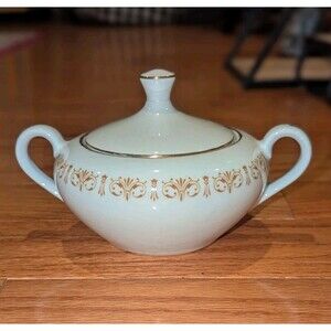 Vintage Sheffield Fine China Japan Imperial Gold 504 Sugar Jar Bowl w/Lid